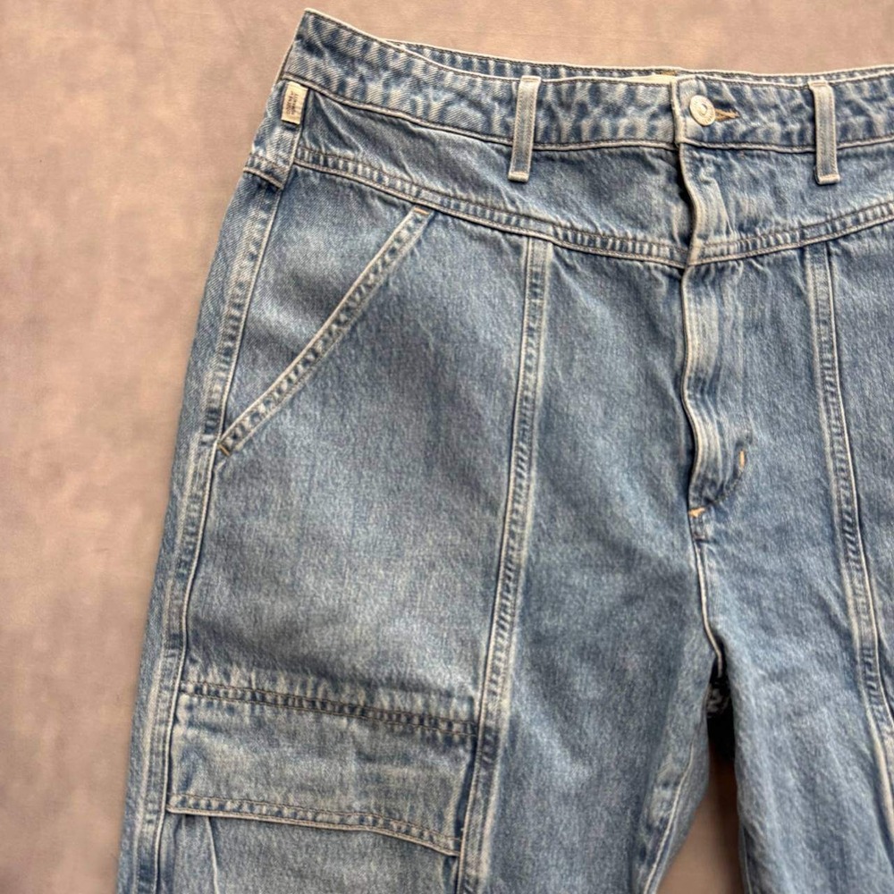 Citizen Of Humanity Denim Cargo Shorts Womens Light Wash Y2K Skater Jorts - Picture 2 of 12